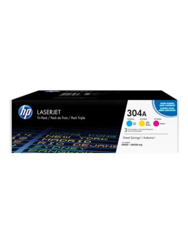 HP 304A original Toner cartridge CF372AM cyan magenta yellow standard capacity 3 x 2.800 pages 3-pack