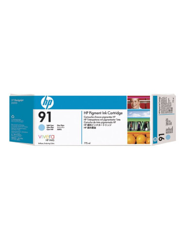 HP 91 original Ink cartridge C9470A light cyan standard capacity 775ml 1-pack with Vivera Ink cartridge