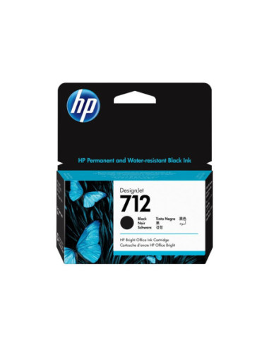 HP 712 38-ml Black DesignJet Ink Cartridge