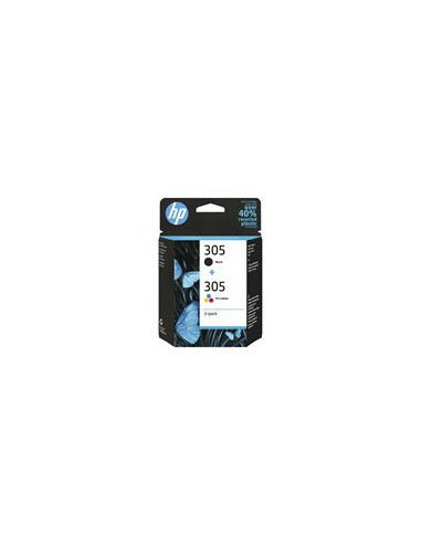 HP 305 2-Pack Tri-color/Black Original Ink Cartridge