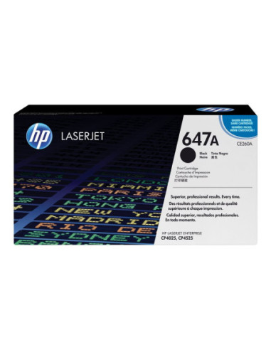 HP 647A original Color LaserJet Toner cartridge CE260A black standard capacity 8.500 pages 1-pack