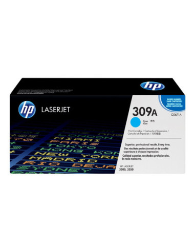 HP 309A Colour LaserJet original cartouche de toner cyan capacité standard 4.000 pages pack de 1