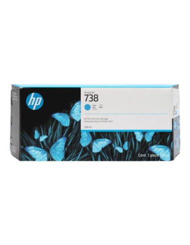 HP 738 300-ml Cyan DesignJet Ink Cartridge