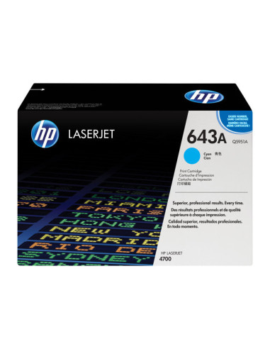 HP 643A original Colour LaserJet Toner cartridge Q5951A cyan standard capacity 10.000 pages 1-pack