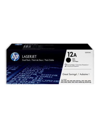 HP 12AD original Laserjet Toner cartridge Q2612AD black standard capacity 2 x 2.000 pages 2-pack