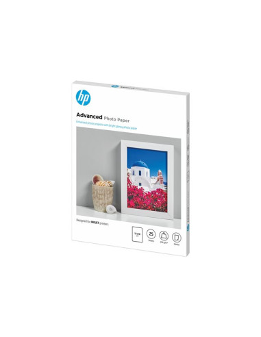 HP original Advanced glossy photo paper Ink cartridge Q8696A 250g/m2 130x180mm 25 sheets 1-pack borderless